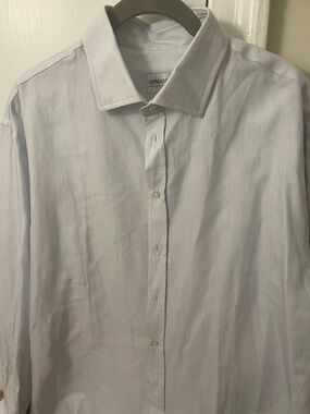 Armani Collezioni Light Blue Pinstripe Men's Dress Shirt